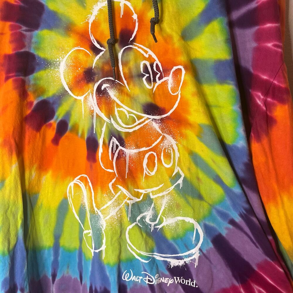 Disney Parks Mickey Mouse Tie Dye Hoodie Sz XXL Walt Disney World Park Day - Picture 4 of 10